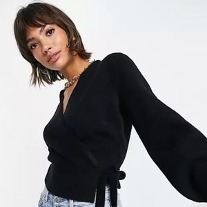 & Other Stories Black Wrap Cardigan